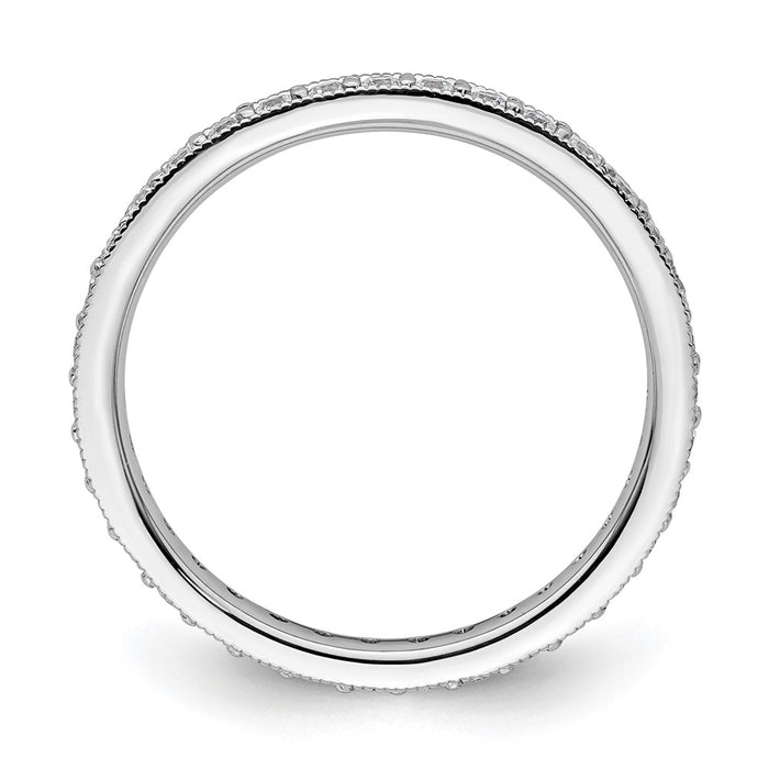 Shop Stylish 14K White Gold Vintage 1/2 Carat Diamond Eternity Band - Size 6.5-2