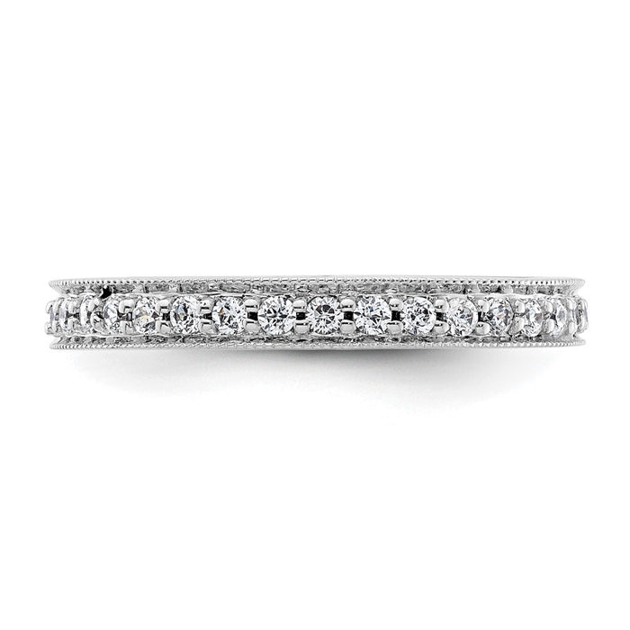 Shop Stylish 14K White Gold Vintage 1/2 Carat Diamond Eternity Band - Size 6-3