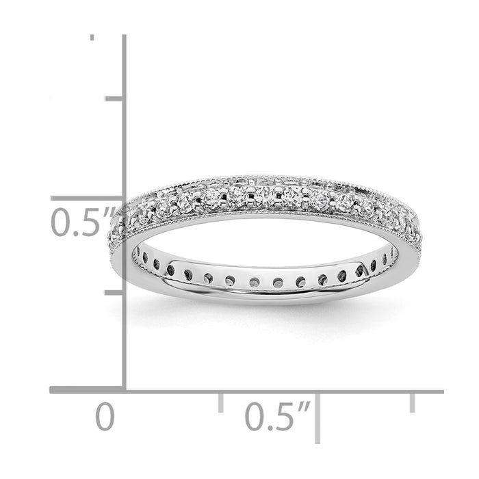 Shop Stylish 14K White Gold Vintage 1/2 Carat Diamond Eternity Band - Size 6.5-4
