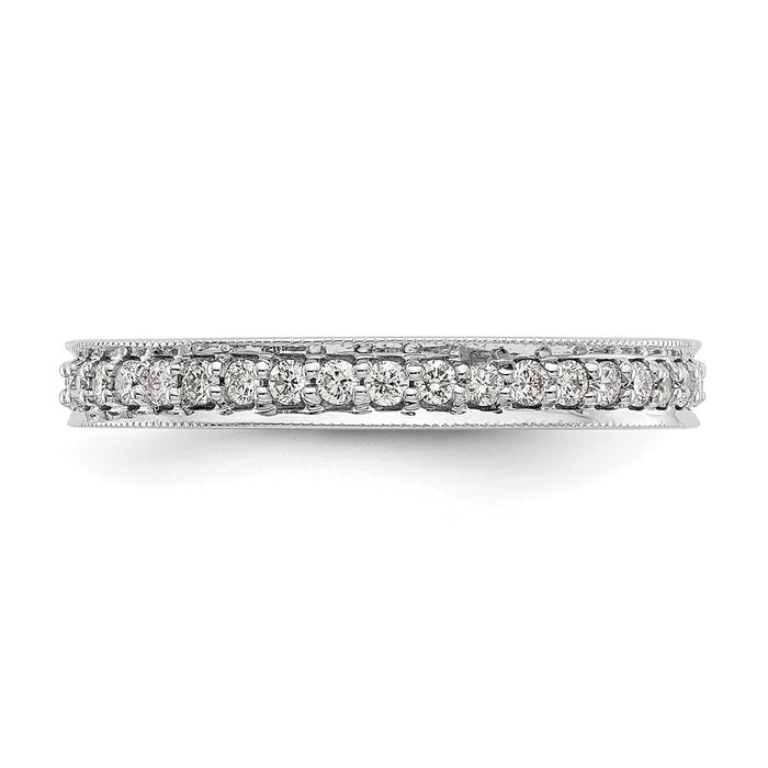Exclusive 14K White Gold Vintage 1/2 Carat Diamond Eternity Band - Size 7-3