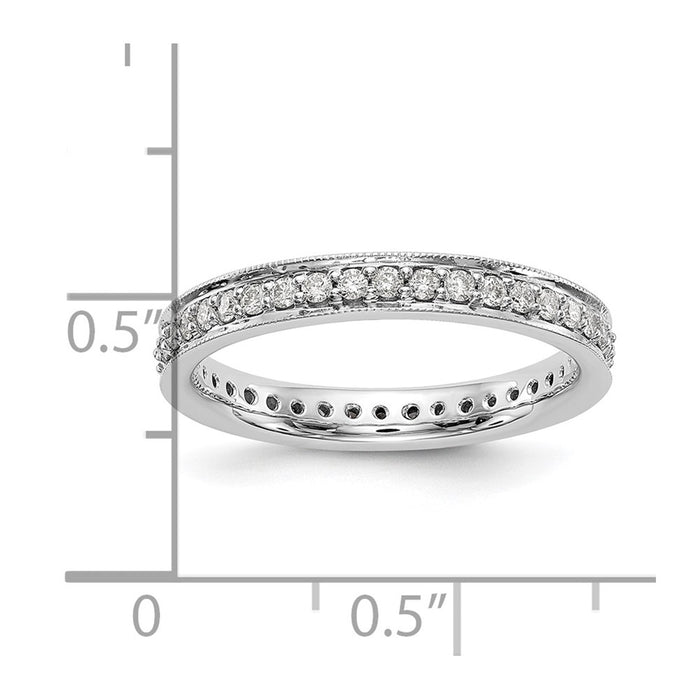 Exclusive 14K White Gold Vintage 1/2 Carat Diamond Eternity Band - Size 7-5
