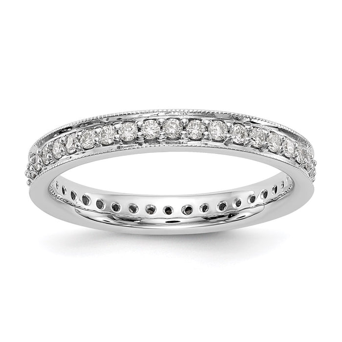 Exclusive 14K White Gold Vintage 1/2 Carat Diamond Eternity Band - Size 7-1