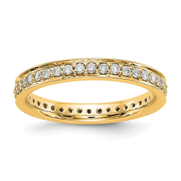 Buy Stylish 14K Polished Vintage Diamond Eternity Band, 1/2 Carat, Size 7.5-1