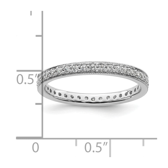 Shop Stylish 14K White Gold Vintage 1/2 Carat Diamond Eternity Band - Size 8.5-4