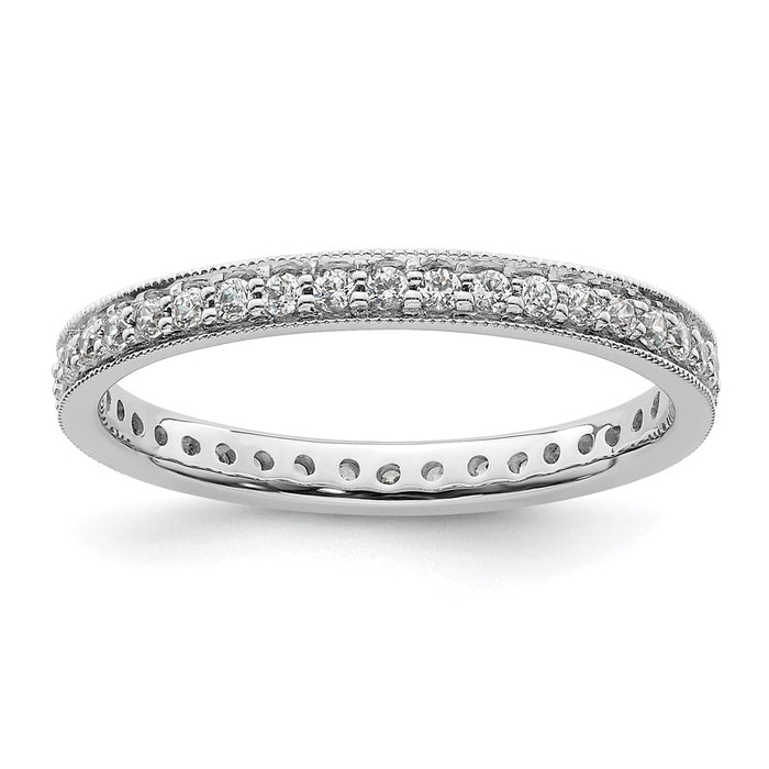 Shop Stylish 14K White Gold Vintage 1/2 Carat Diamond Eternity Band - Size 8.5-1