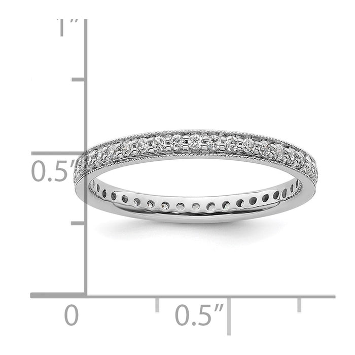 Shop Stylish 14K White Gold Vintage 1/2 Carat Diamond Eternity Band, Size 9-4