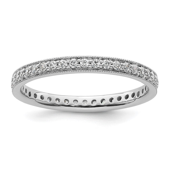 Shop Stylish 14K White Gold Vintage 1/2 Carat Diamond Eternity Band, Size 9-1