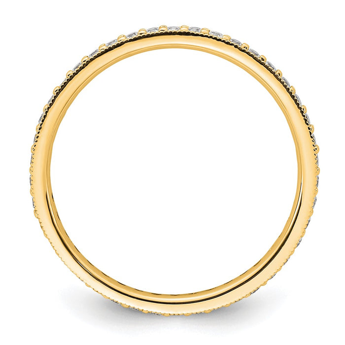 Exclusive 14K Gold Vintage 1/2 Carat Diamond Eternity Band - Stylish Size 9-2