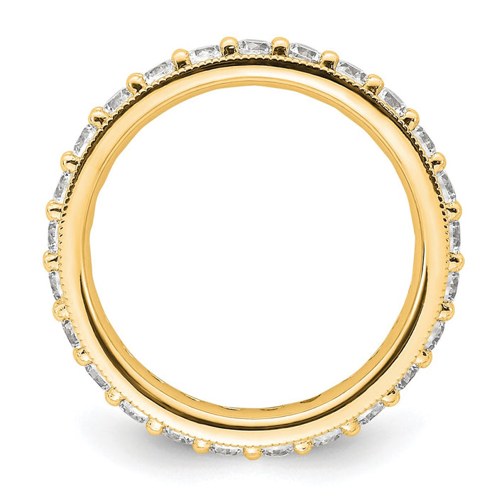 Buy 14K Gold Vintage 1-Carat Diamond Eternity Band - Stylish Size 4 Jewelry-2