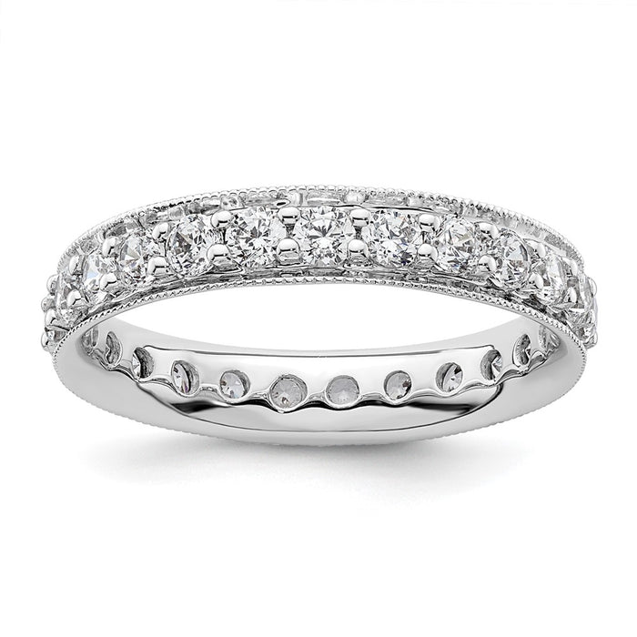 High-Quality 14K White Gold Vintage 1-Carat Diamond Eternity Band - Stylish Size 5-1