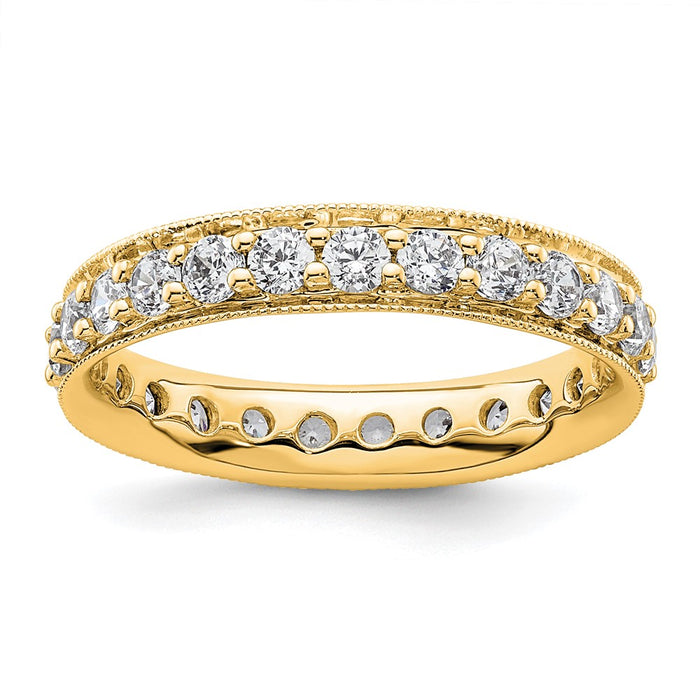 High-Quality 14K Gold Vintage 1 Carat Diamond Eternity Band - Size 5, Stylish Price-1