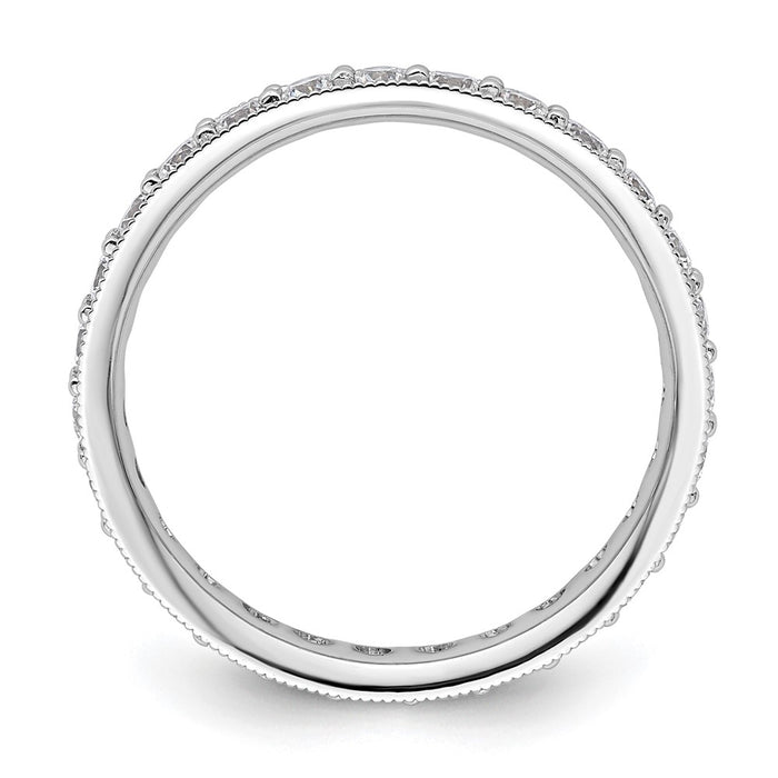 High-Quality 1-Carat Vintage Diamond Eternity Band in 14K White Gold - Size 6, Stylish Value!-2