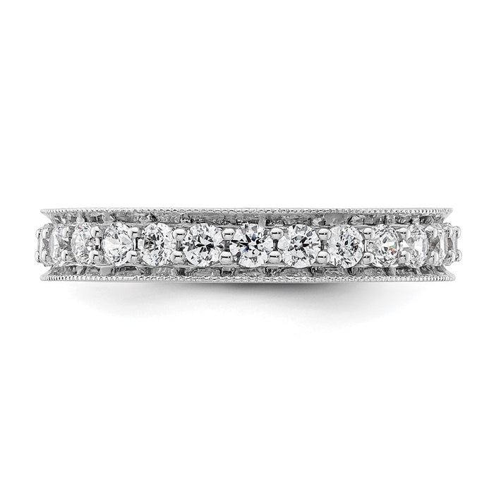 Exclusive 1 Carat Diamond Eternity Band in 14K White Gold - Size 6.5, Stylish!-3