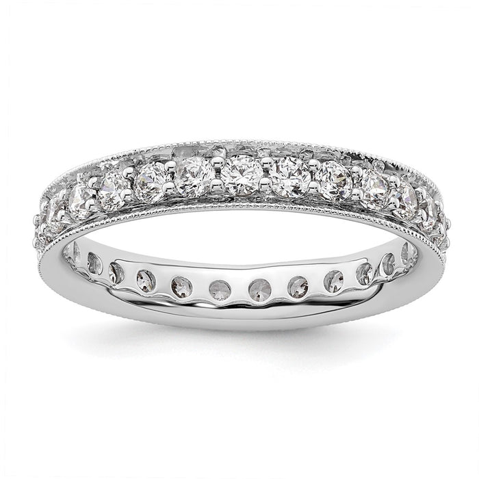 High-Quality 1-Carat Vintage Diamond Eternity Band in 14K White Gold - Size 6, Stylish Value!-1