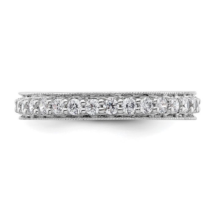 Designer 14K White Gold Vintage 1-Carat Diamond Eternity Band - Size 8, Stylish!-3