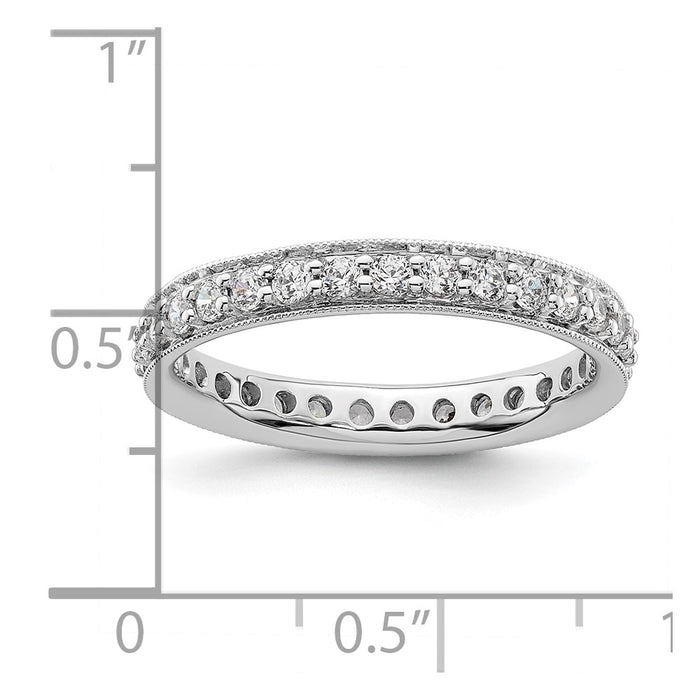 Shop Vintage 1-Carat Diamond Eternity Band in 14K White Gold - Stylish Size 8.5-4
