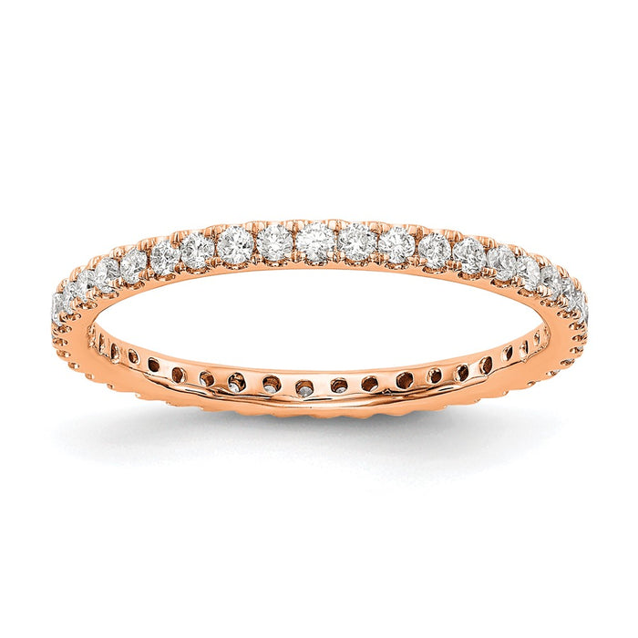 High-Quality 14K Rose Gold Eternity Band | 1/2 Carat Lab-Grown Diamond, Size 9-1
