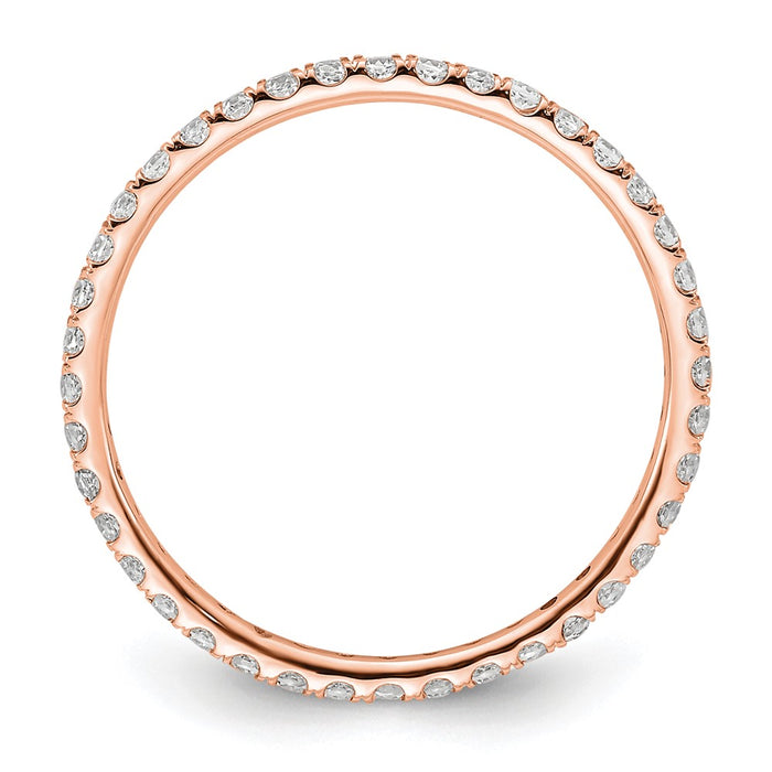 Buy Stylish 14K Rose Gold Eternity Band - 1/2 Carat Diamond, Size 8-2