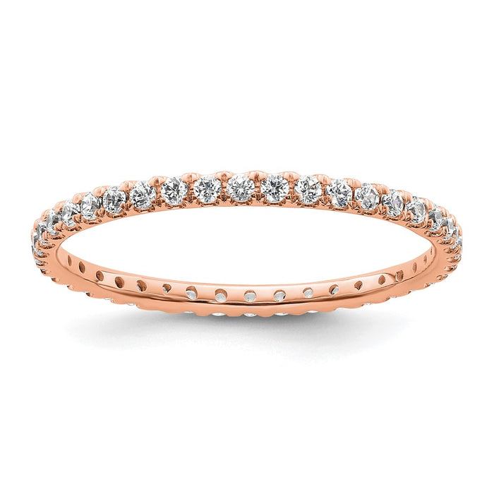 Buy Stylish 14K Rose Gold 1/2 Carat Diamond Eternity Band - Size 9-1