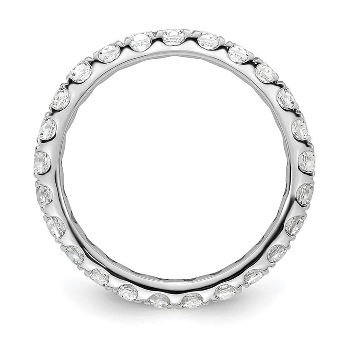 Shop Stylish 14K White Gold 1 Carat Diamond Eternity Band - Size 4 U-Shared Prong-2