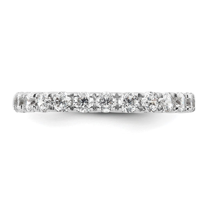 Shop Stylish 14K White Gold 1 Carat Diamond Eternity Band - Size 4 U-Shared Prong-3