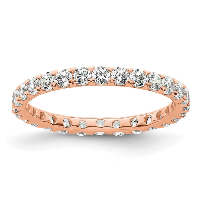 High-quality 14K Rose Gold 1 Carat Diamond Eternity Band - Stylish Size 5.5-1