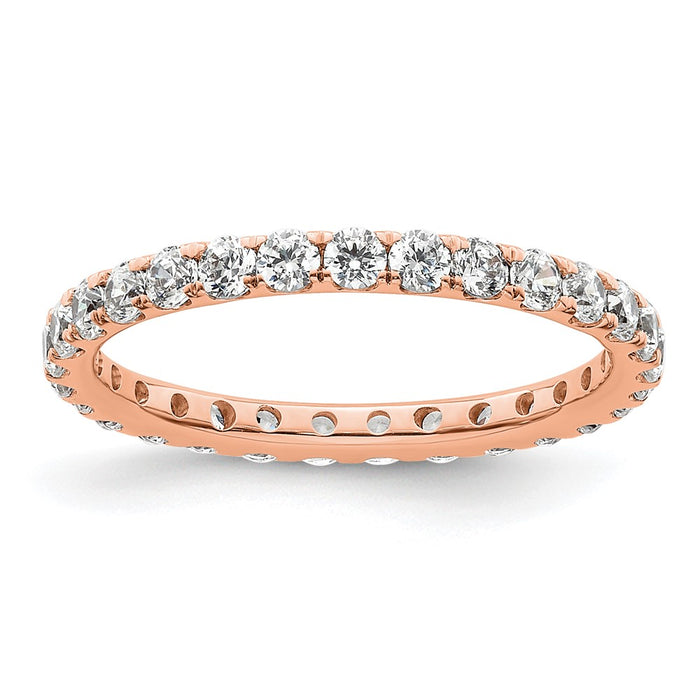 Exclusive 14K Rose Gold 1 Carat Diamond Eternity Band - Stylish Size 6.5-1