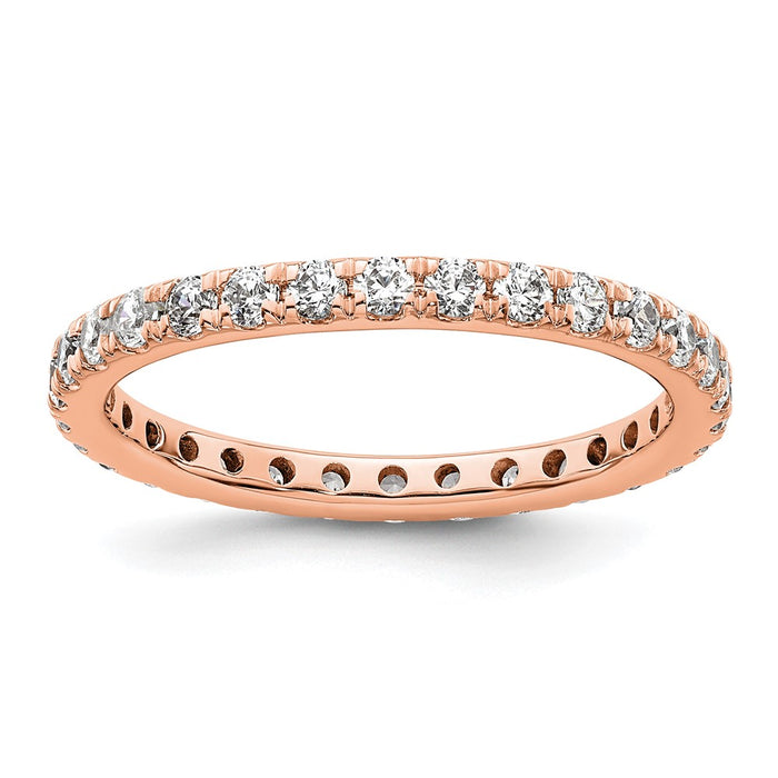Exclusive 14K Rose Gold 1 Carat Diamond Eternity Band - Stylish Size 8-1