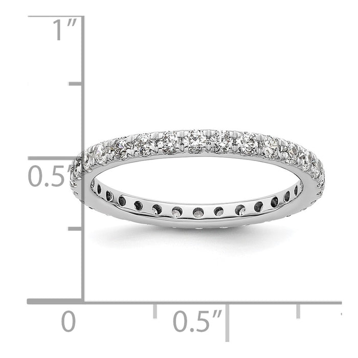 Shop Exclusive 14K White Gold 1 Carat Diamond Eternity Band - Stylish Size 8-4
