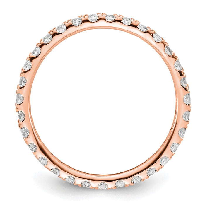 Buy Stylish 14K Rose Gold 1 Carat Diamond Eternity Band - Size 9, Affordable!-2