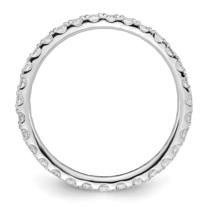 Shop Stylish 14K White Gold 1 Carat Diamond Eternity Band - Size 9 Clearance-2