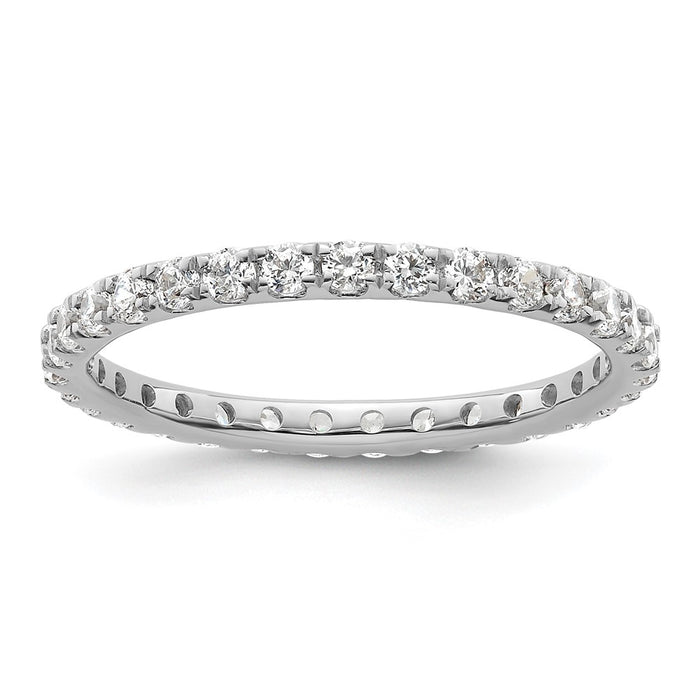 Shop Stylish 14K White Gold 1 Carat Diamond Eternity Band - Size 9 Clearance-1