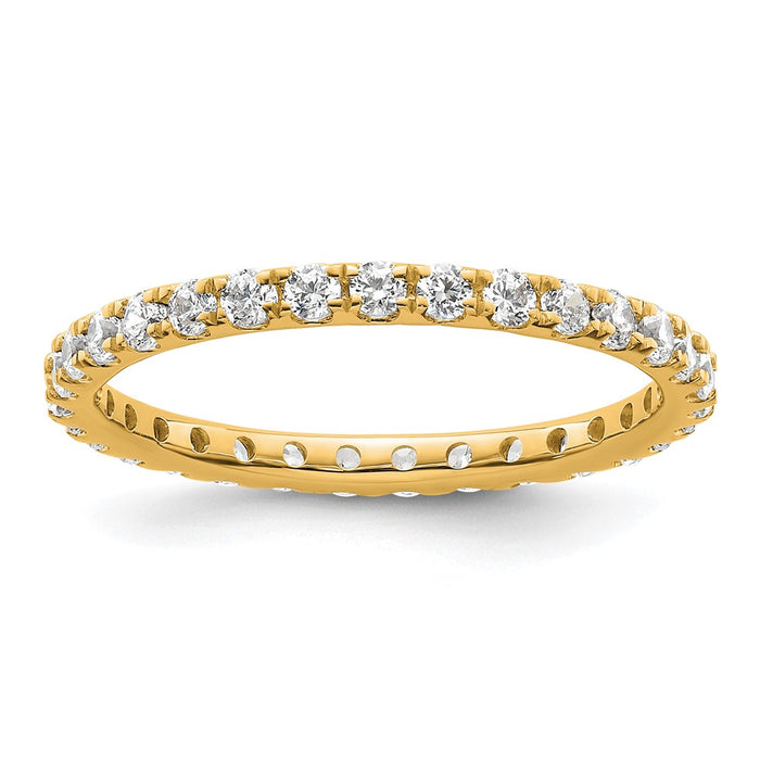 Exclusive 14K Gold 1 Carat Diamond Eternity Band - Stylish Size 9 U-Shared Prong-1