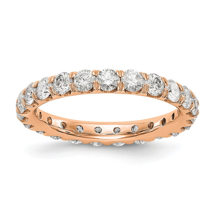 High-Quality 14K Rose Gold 2-Carat Lab-Grown Diamond Eternity Ring - Stylish Value, Size 5-1
