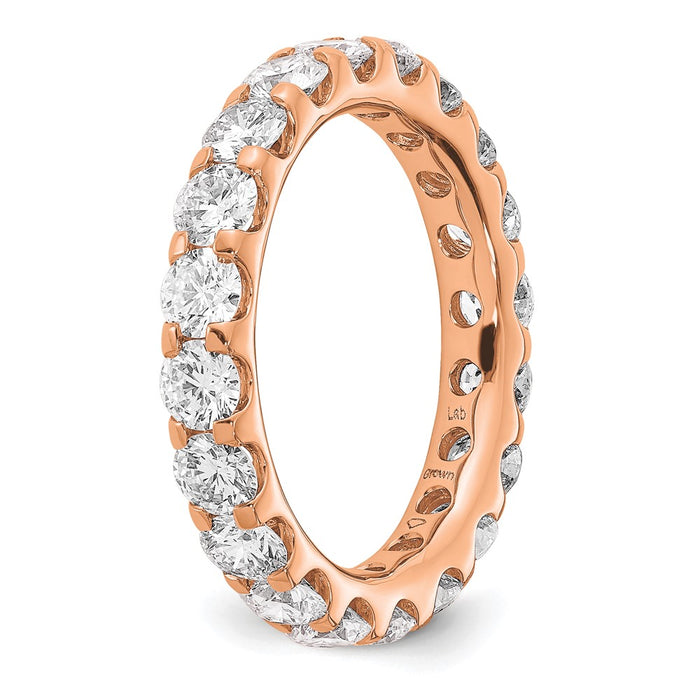 Shop Stylish 14K Rose Gold Eternity Ring with 3-Carat Lab-Grown Diamonds-4