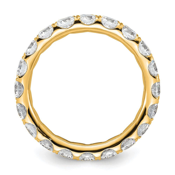 High-Quality 14K Gold 3-Carat Diamond Eternity Band - Stylish Size 9 Clearance-2