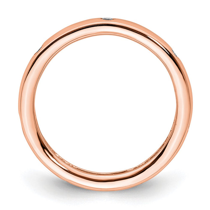 Buy 14K Rose Gold Eternity Band - Stylish 1/10 Carat Diamond, Size 4.5-2