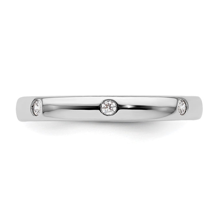 Shop 14K White Gold Polished Eternity Band with 1/10 Carat Diamond - Stylish Size 4-3