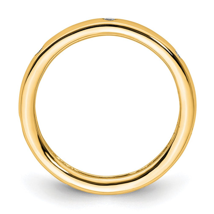 Exclusive 14K Gold Polished Eternity Band, 1/10 Carat Diamonds - Stylish Size 4.5-2