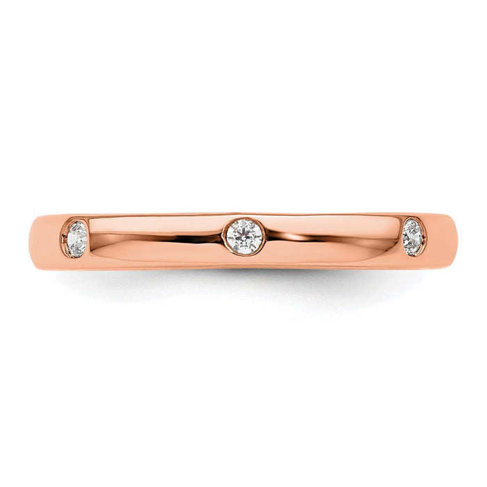 Buy Stylish 14K Rose Gold Eternity Band - Size 5 with 1/10 Carat Diamonds-3