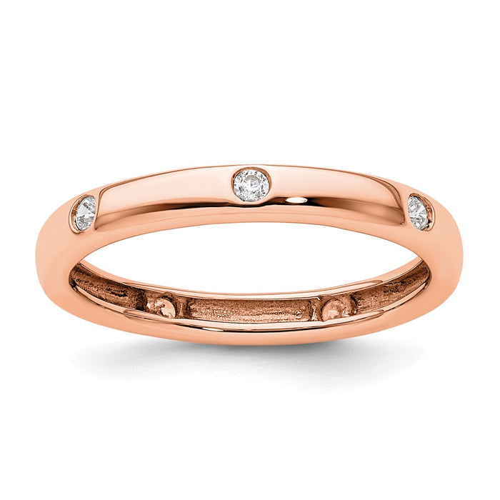 Buy Stylish 14K Rose Gold Eternity Band - Size 5 with 1/10 Carat Diamonds-1