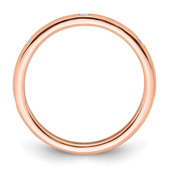 Buy Stylish 14K Rose Gold Eternity Band - Size 6.5 with 1/10 Carat Diamonds-2