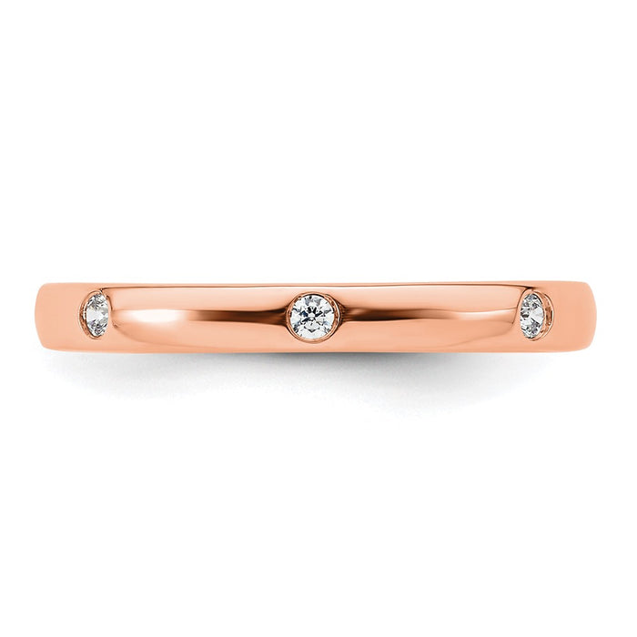 High-Quality 14K Rose Gold Full Eternity Ring with 1/10 Carat Diamond, Size 6 - Stylish Value!-3