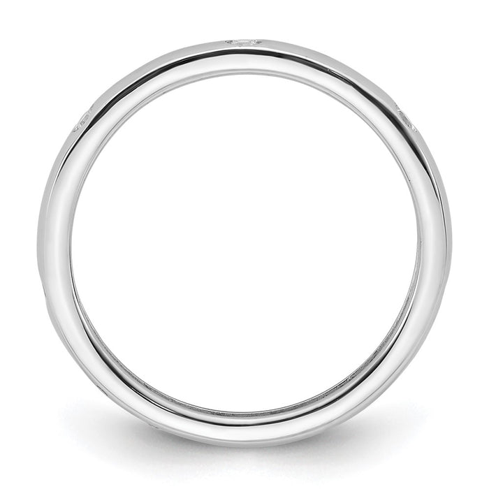 Shop Stylish 14K White Gold Eternity Band with 1/10 Carat Diamond - Size 6-2