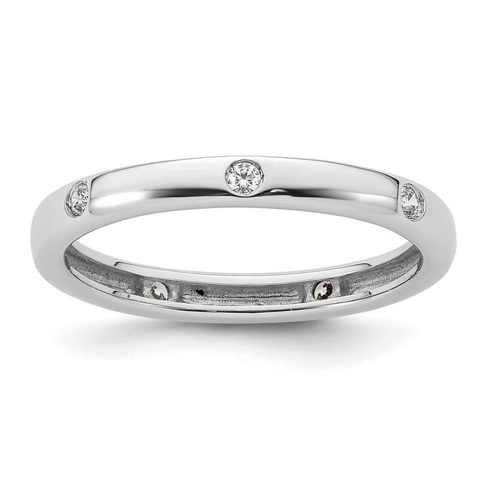 Buy Stylish 14K White Gold Eternity Band with 1/10 Carat Diamond, Size 6.5-1