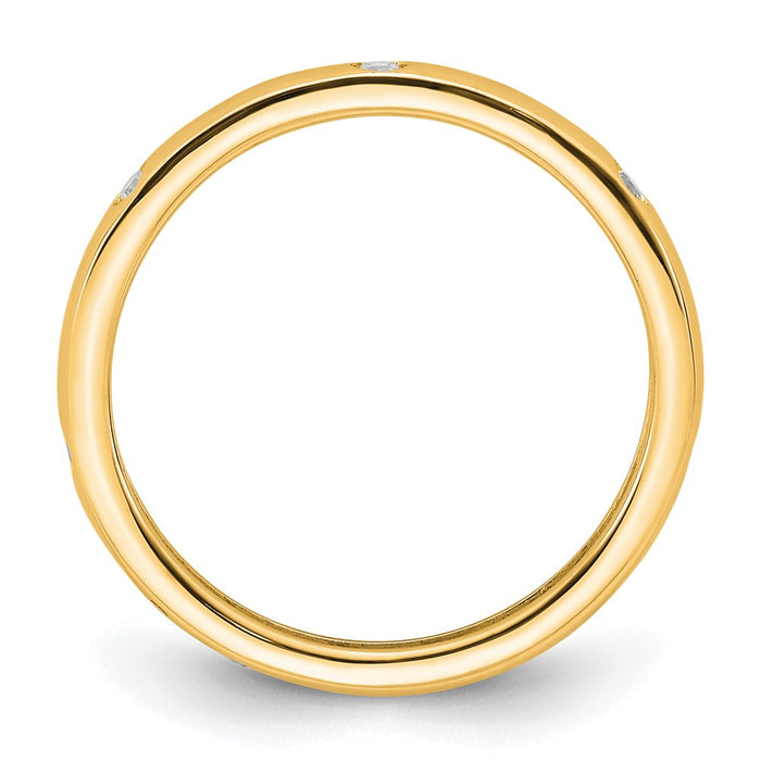 High-Quality 14K Gold Eternity Band - Size 6, 1/10 Carat Diamond, Stylish Value-2