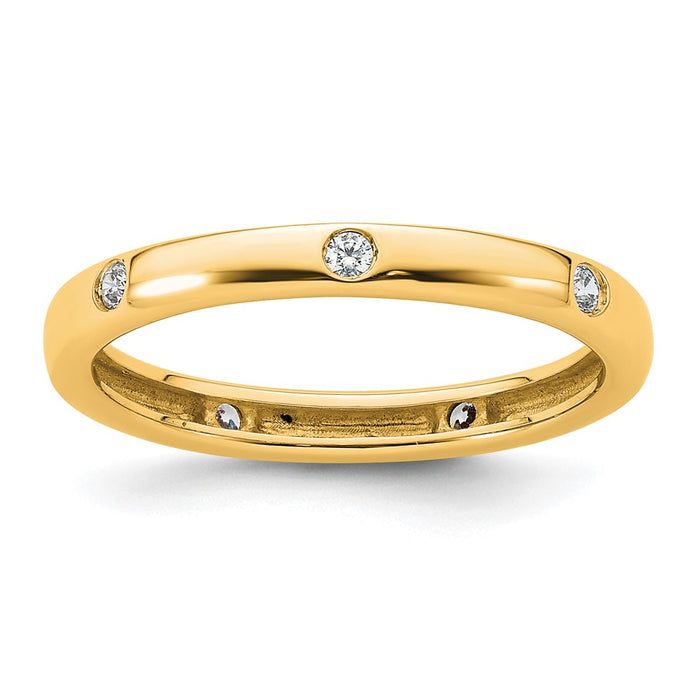 High-Quality 14K Gold Eternity Band - Size 6, 1/10 Carat Diamond, Stylish Value-1