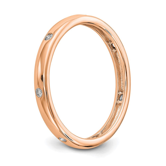 Buy Stylish 14K Rose Gold Full Eternity Ring with 1/10 Carat Diamond, Size 7-5