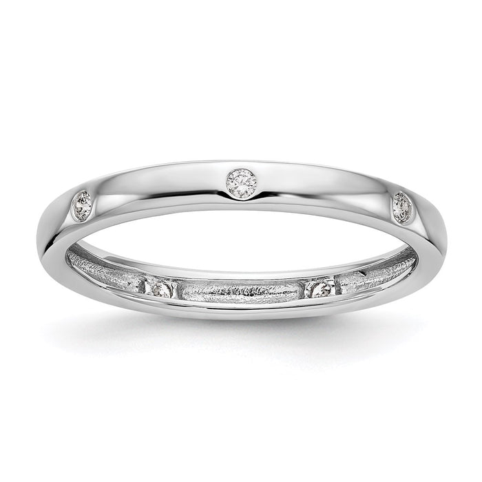 Buy Stylish 14K White Gold Eternity Band, Size 7.5, 1/10 Carat Diamond Value-1