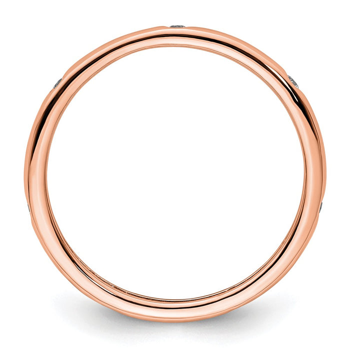 Exclusive 14K Rose Gold Full Eternity Ring - 1/10 Carat Diamond, Size 8-2
